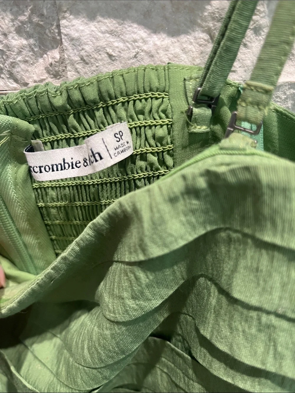 Abercrombie & Fitch Green Tiered Maxi Sundress Sz-SP